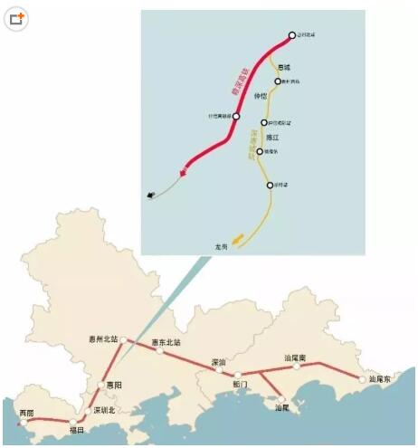 汕梅高鐵最新線路圖，連接粵東的新動脈